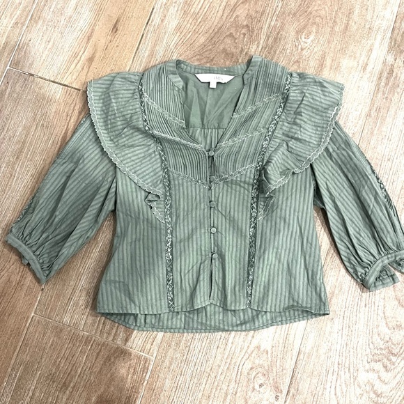 INTERMIX Eloise Ruffled Cotton Blouse - Picture 4 of 8